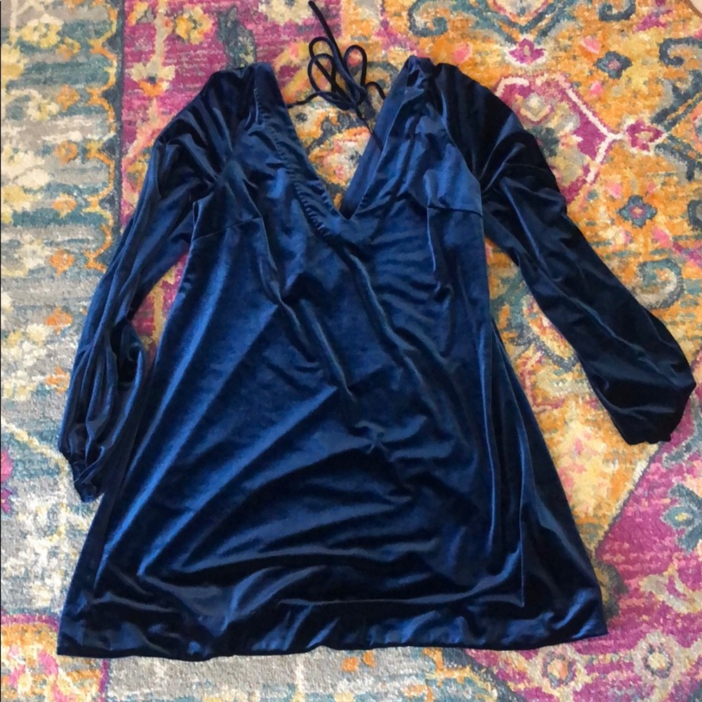 free people misha velvet swing dress size large